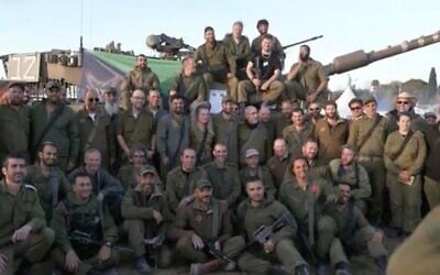 Screen capture from video of members of the Phoenix battalion at a farewell ceremony in Kibbutz Nir. (Channel 12. Used in accordance with Clause 27a of the Copyright Law)